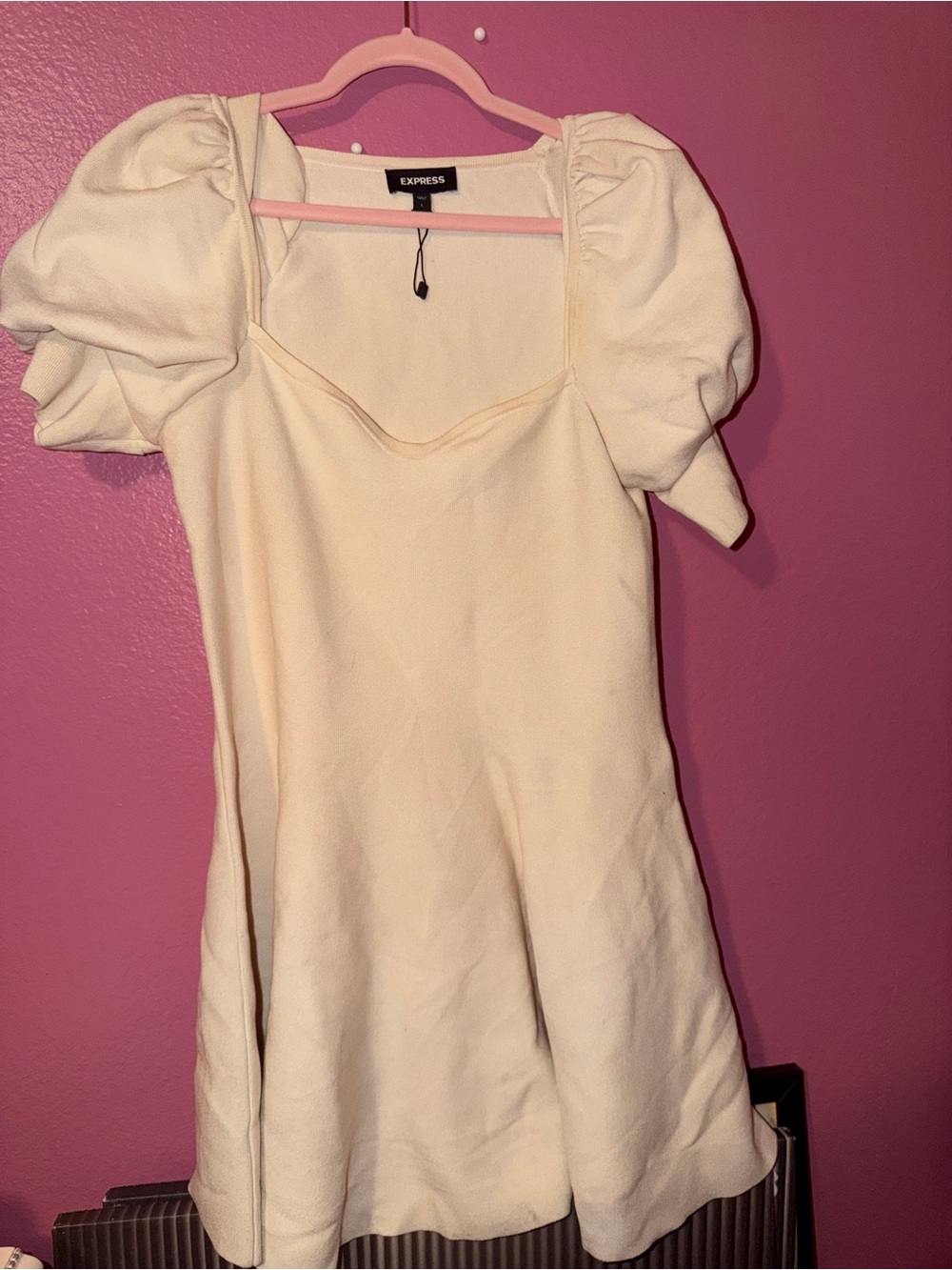 Express Cream Dress with Blush Trim